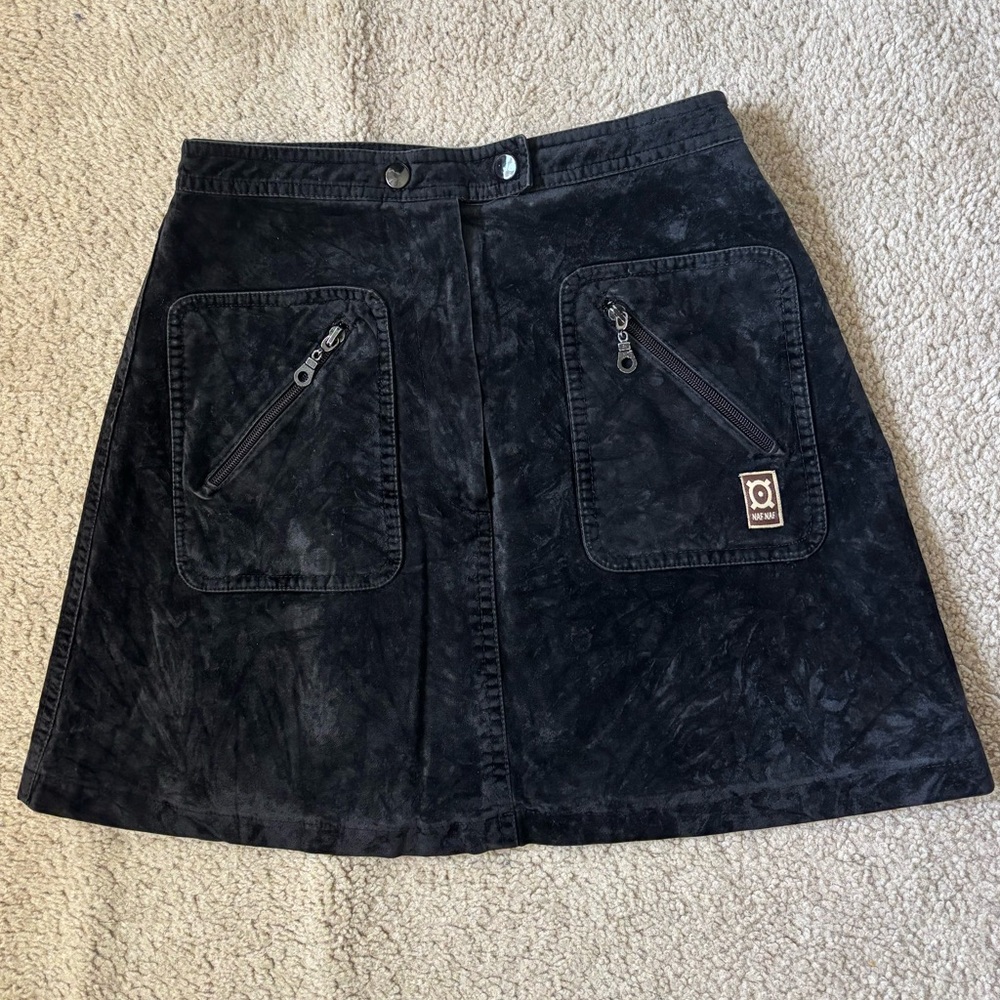 Influence de NAF NAF Black Mini Skirt with Zipper Details